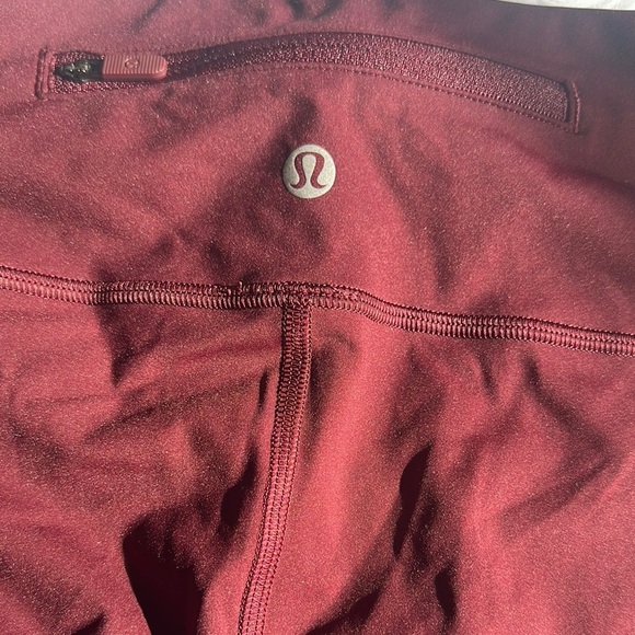 Lululemon Athletica Burgundy Leggings - Picture 3 of 8